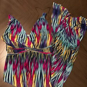 Vibrant Colored Maxi Dress Size M